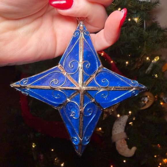 Set Of Two Whimsy Purple and Blue Star Ornaments - Picture 7 of 8